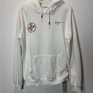 Off-White Cream Hoodie with Logo Accents